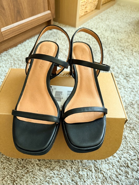 Madewell Shoes - Madewell Black Strappy Square-Toe Slingback Sandals